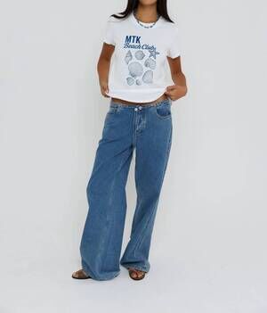 NEW SUNNY SOMEWHERE mtk beach club femme crew tee in white